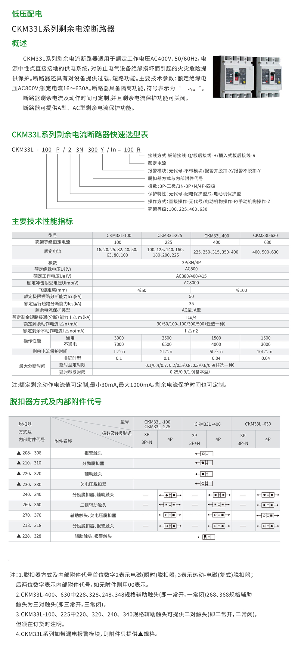 CKM33L系列剩余電流斷路器